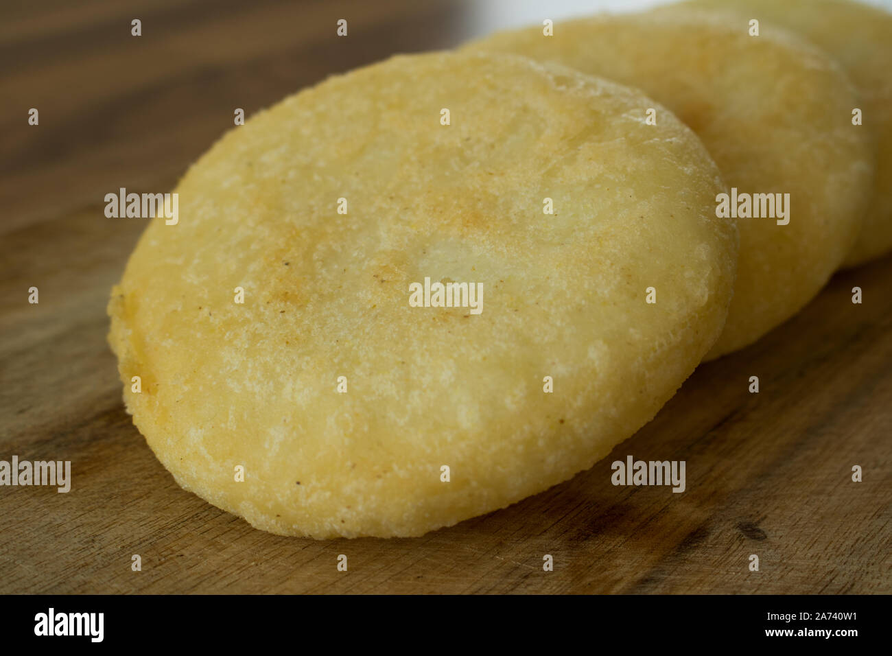 La photographie de la nourriture ou vénézuélien arepas colombien Banque D'Images