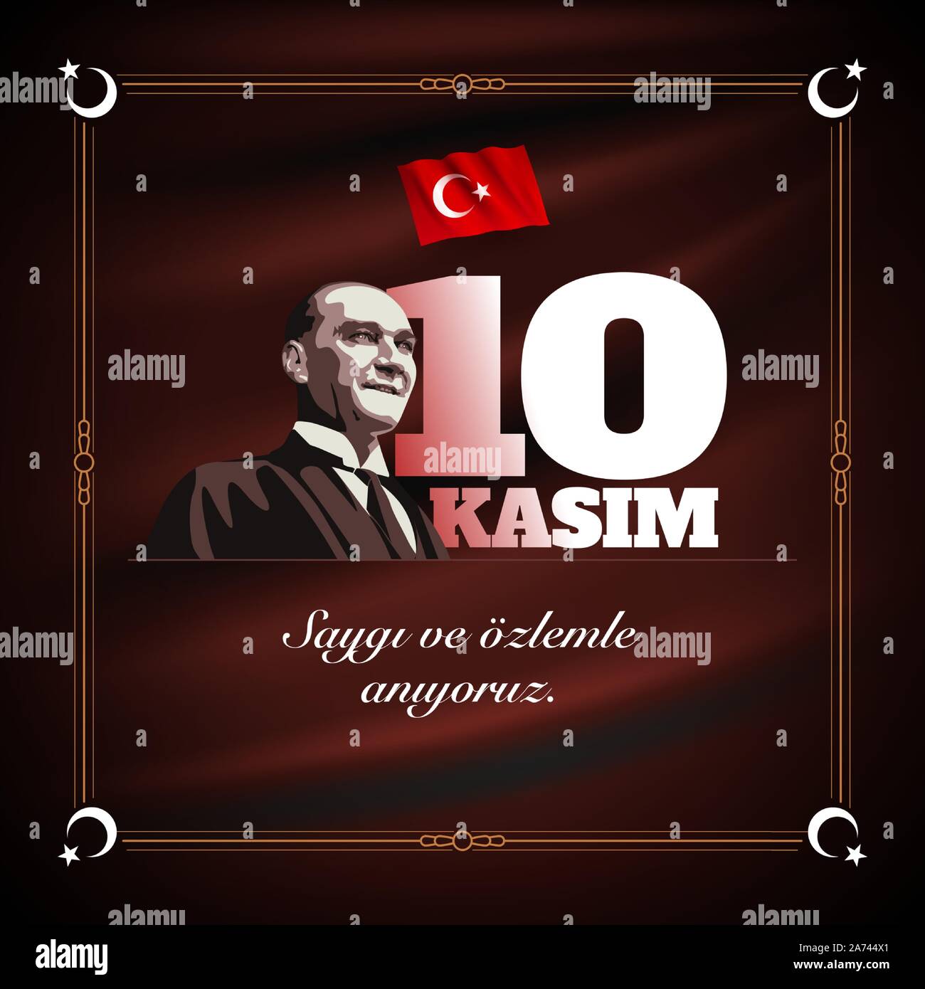 Fondateur De La Republique Turque Mustafa Kemal Ataturk Jour Anniversaire Du Deces Le 10 Novembre Jour Du Souvenir D Ataturk Modele De Conception De Scenario Image Vectorielle Stock Alamy