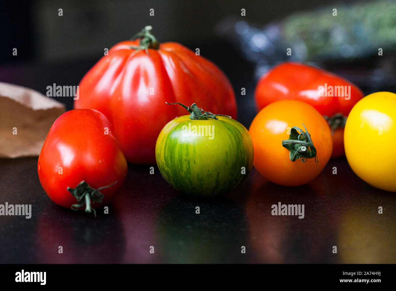 Sélection de tomates mûres Banque D'Images