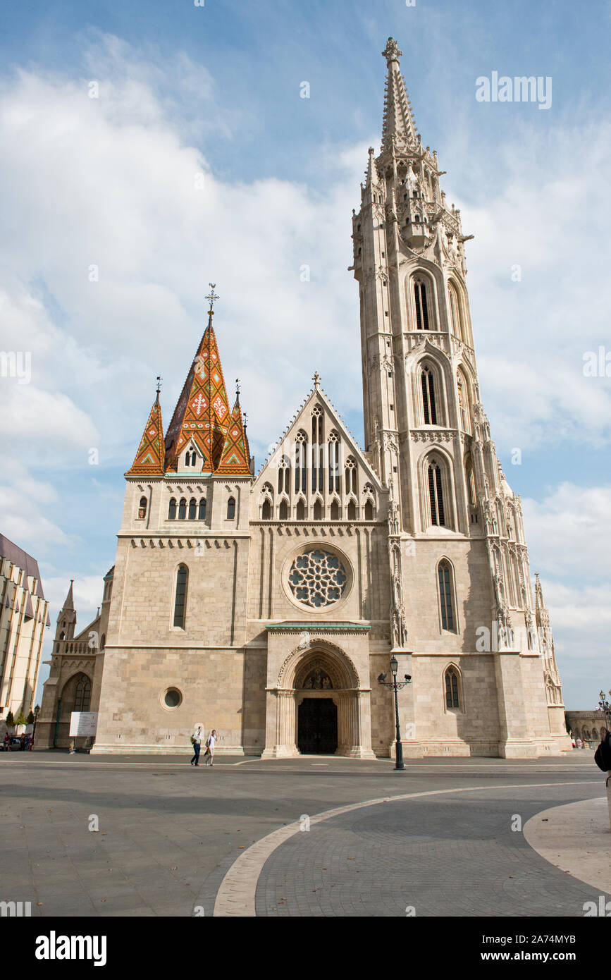 L'église Matthias. Église de l'Assomption de la château de Buda. Budapest. Banque D'Images