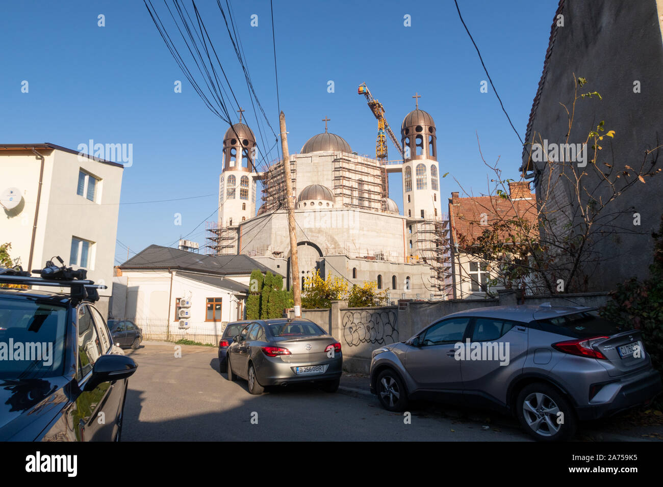 Cluj Napoca, Roumanie - 24 Oct, 2019 : une église orthodoxe traditionnelle en construction à Cluj Napoca, une des plus grandes villes de Transylvanie, Roumanie. Je Banque D'Images