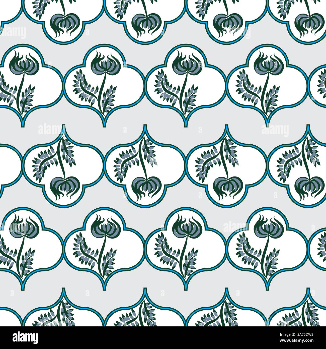 Lumière transparente avec motif vecteur folk bleu à motifs floral Illustration de Vecteur