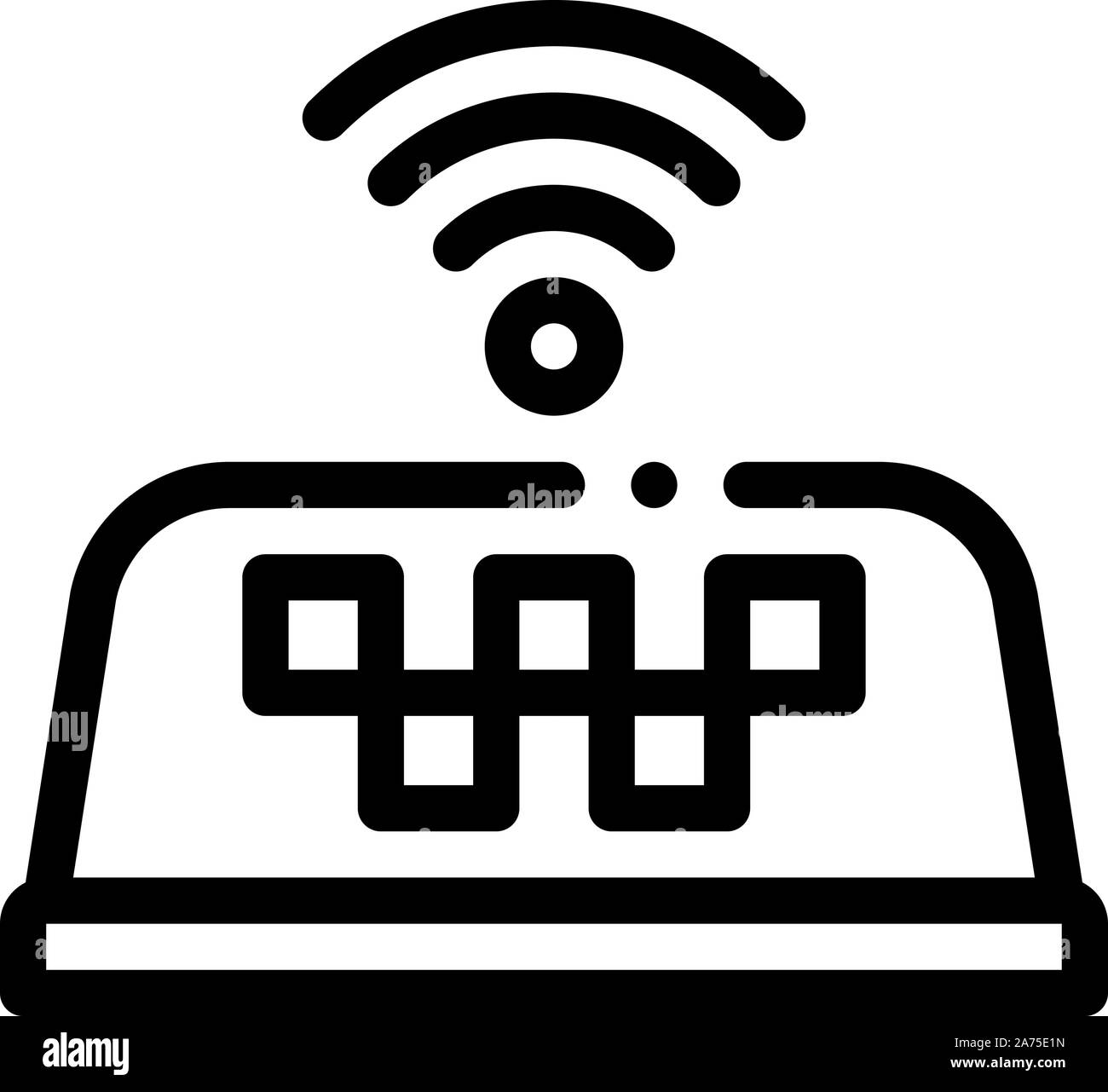 Présence d'une connexion Wi-Fi gratuite dans l'icône en ligne Taxi Vector Illustration Illustration de Vecteur