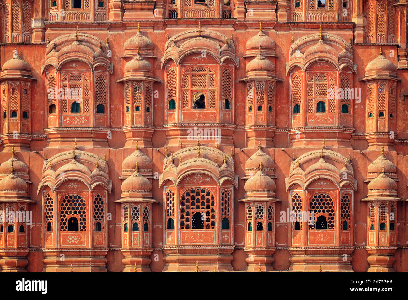 L'Inde, Rajasthan, Jaipur, Hawa Mahal (palais des vents) Banque D'Images