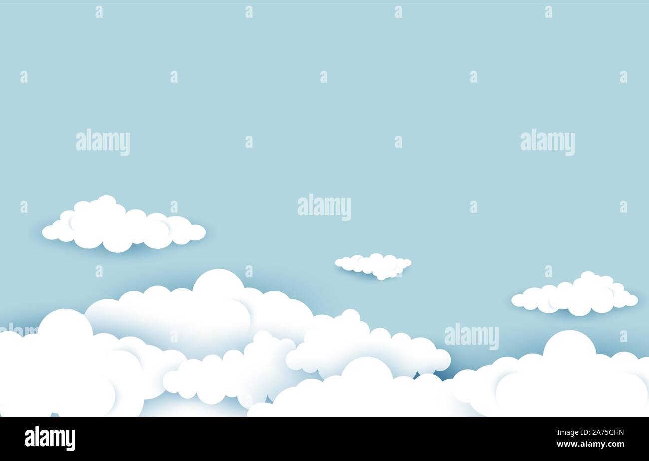 Beaux nuages sur fond de ciel bleu pastel. La conception de fond douce et de qualité en EPS10 vector illustration. Illustration de Vecteur
