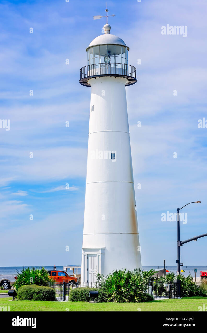 Le phare de Biloxi est photographié, le 22 octobre 2019 à Biloxi, Mississippi. Le phare a été érigé en 1848. Banque D'Images