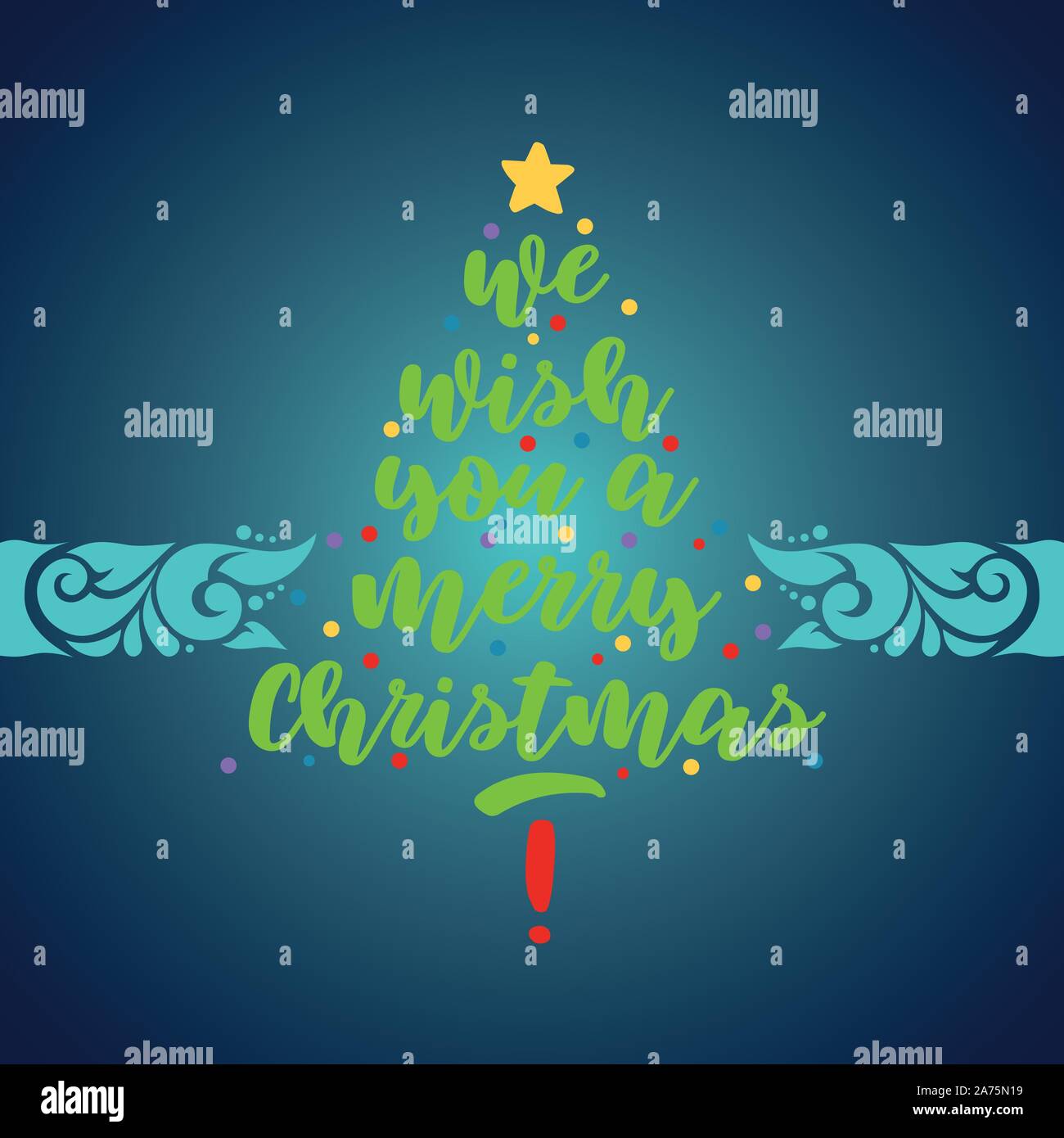 Joyeux Noël Le texte vectoriel. Texte calligraphie pour cartes de vœux. Arbre de Noël de la calligraphie et de frosty modèle Illustration de Vecteur