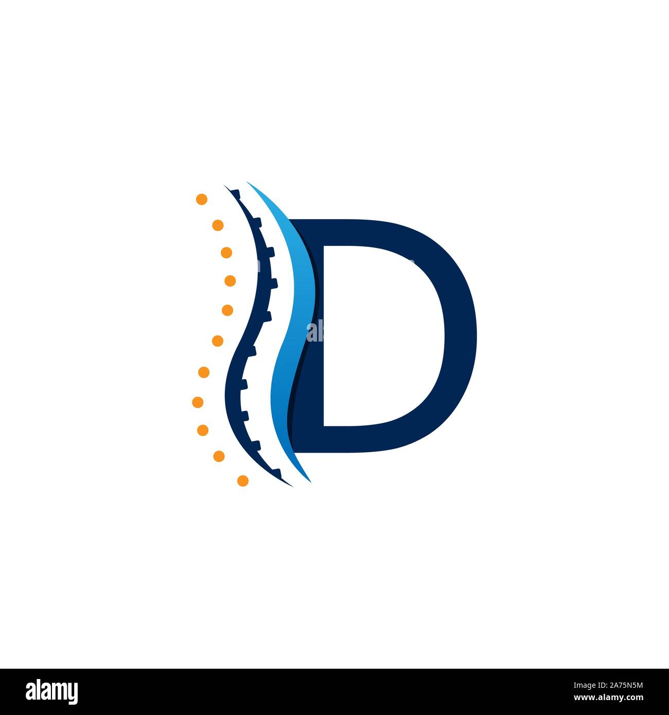 D lettre médicale concept créatif chiropratique conception de logo image vectorielle. Lettrage logo design médical initial vector Illustration de Vecteur