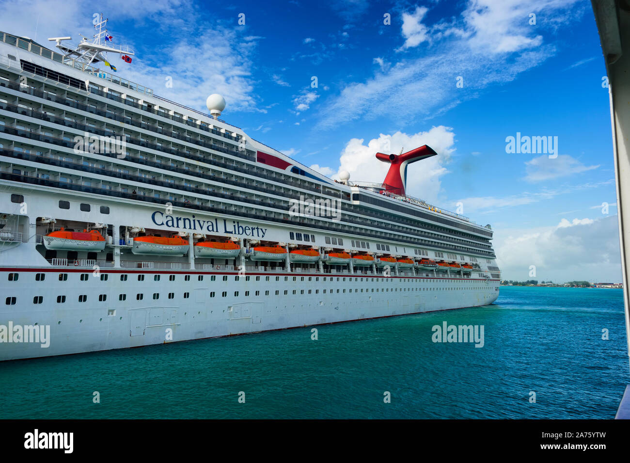 Nassau, Bahamas - septembre 21,2019 : bateau de croisière amarré au quai à Nassau Prince George's Harbour sur l'île de New Providence aux Bahamas. Banque D'Images