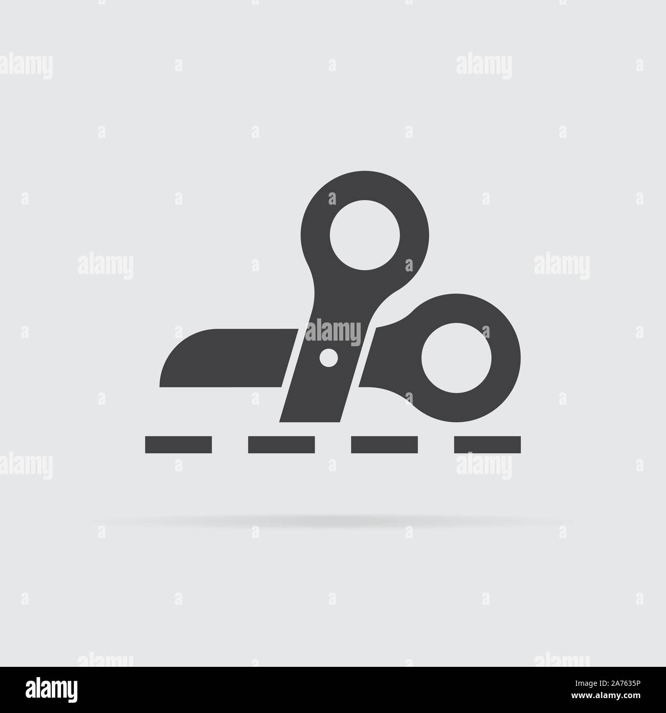 Dans l'icône ciseaux style plat isolé sur fond gris. Pour votre conception de logo. Vector illustration. Illustration de Vecteur