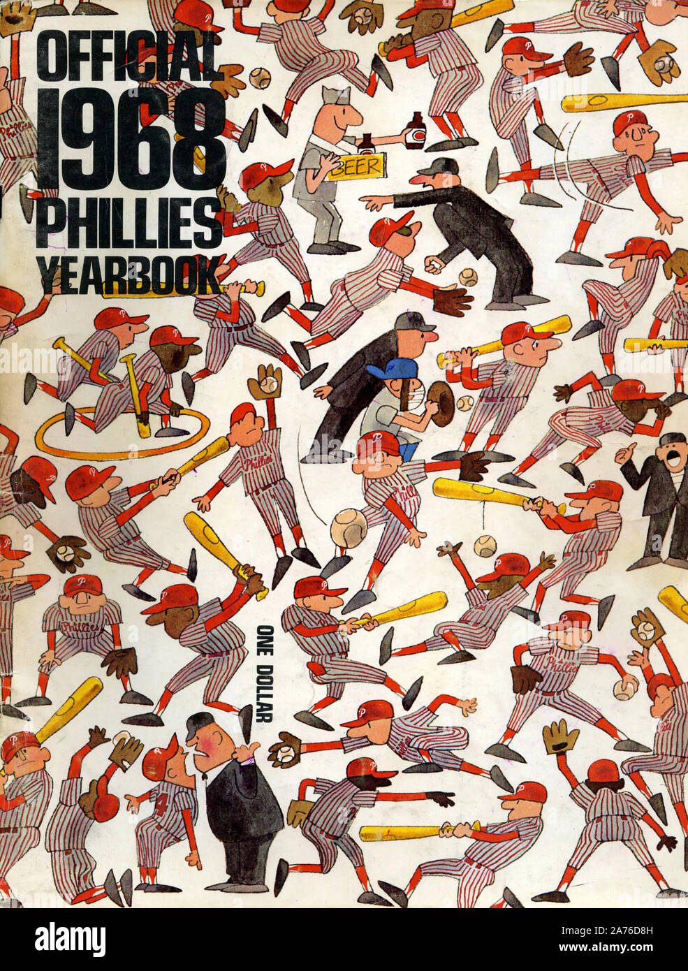 L'équipe de la ligue majeure de baseball 1968 Livre des Phillies de Philadelphie l'Année de publication. Banque D'Images