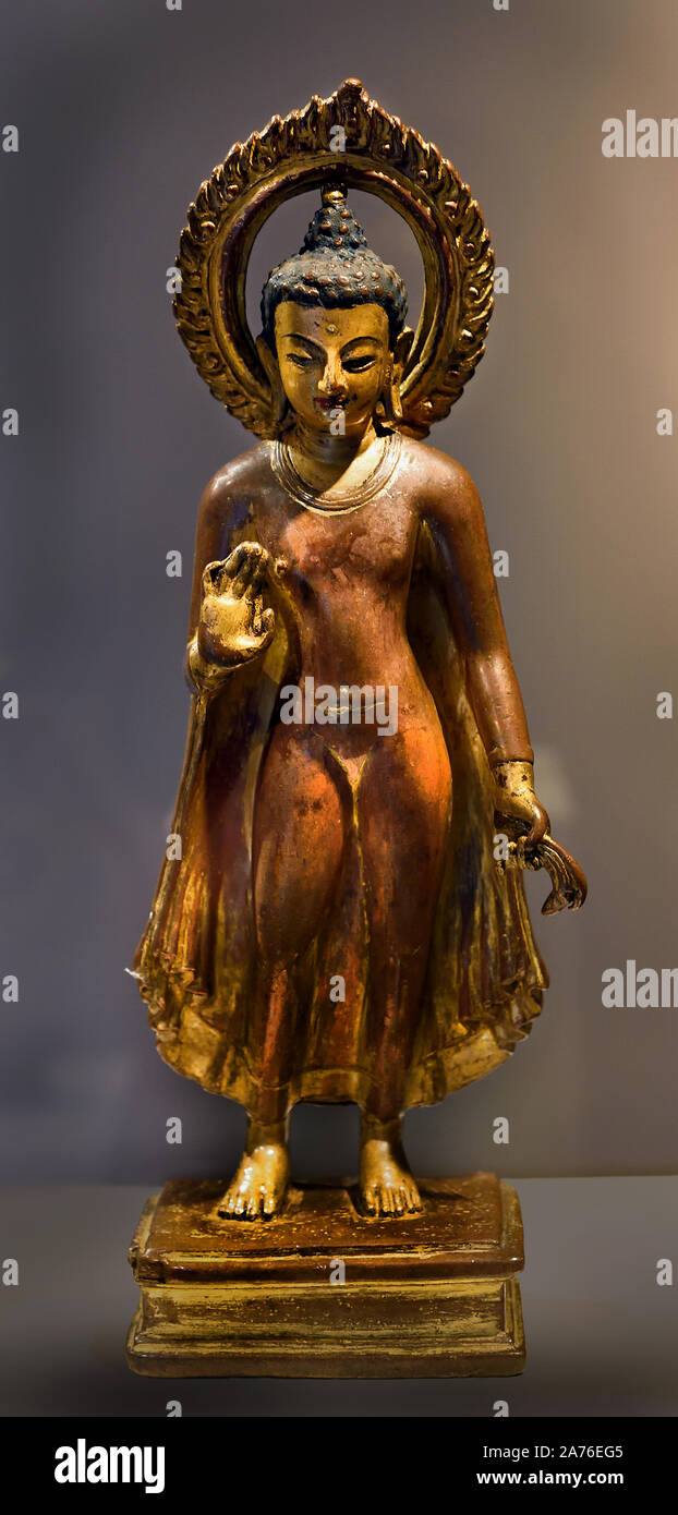 Bouddha Shakyamouni bronze Népal 9e-10e siècle de l'art de Gandhara Royaume ( à aujourd'hui l'Afghanistan et le Pakistan ) Musée de l'Ermitage Banque D'Images