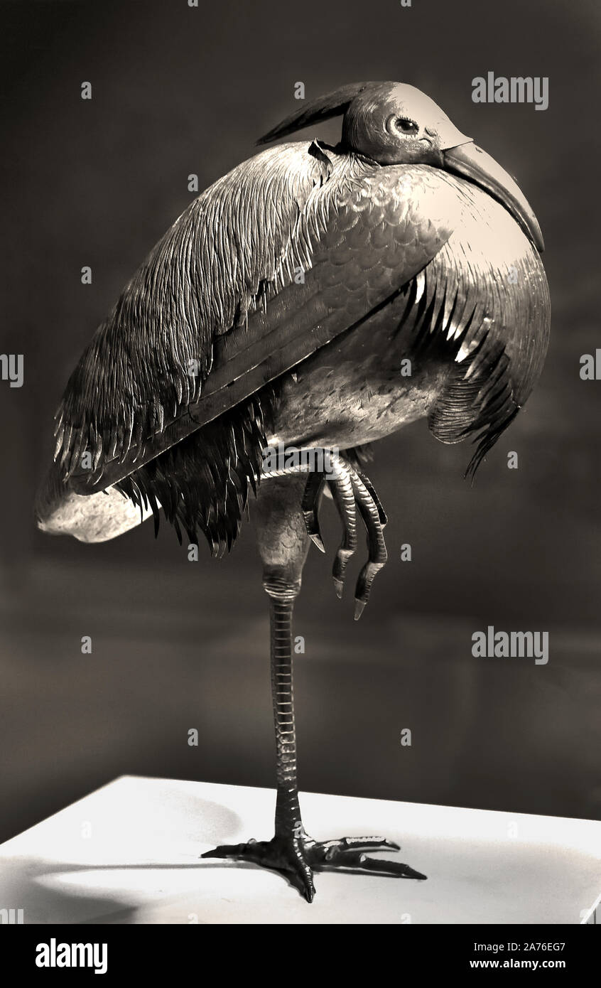 Heron, période Meiji (1868-1912), le Japon, le japonais, le Musée de l'Ermitage Silver Banque D'Images