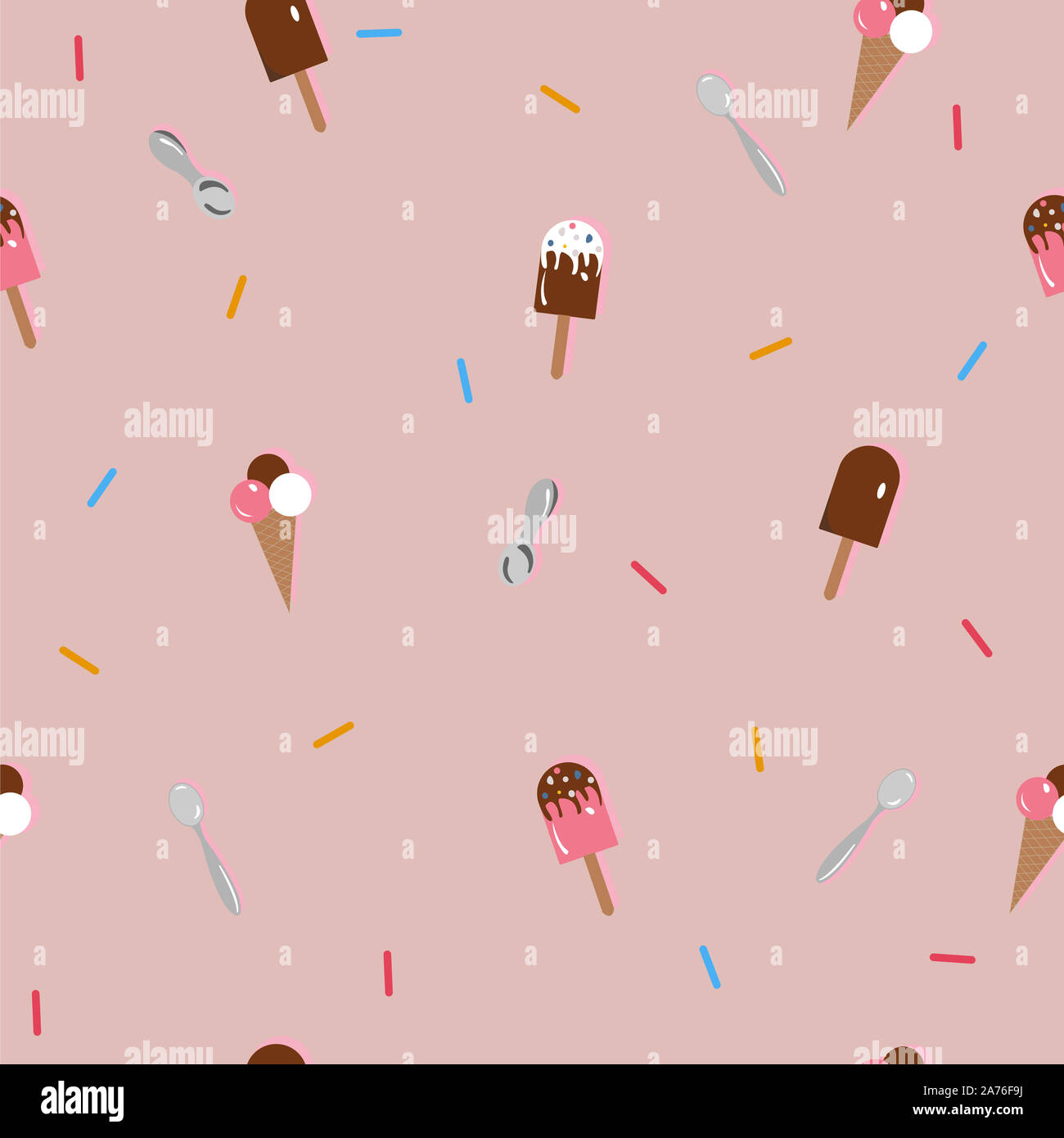 Sans la crème glacée. Vector Illustration Banque D'Images