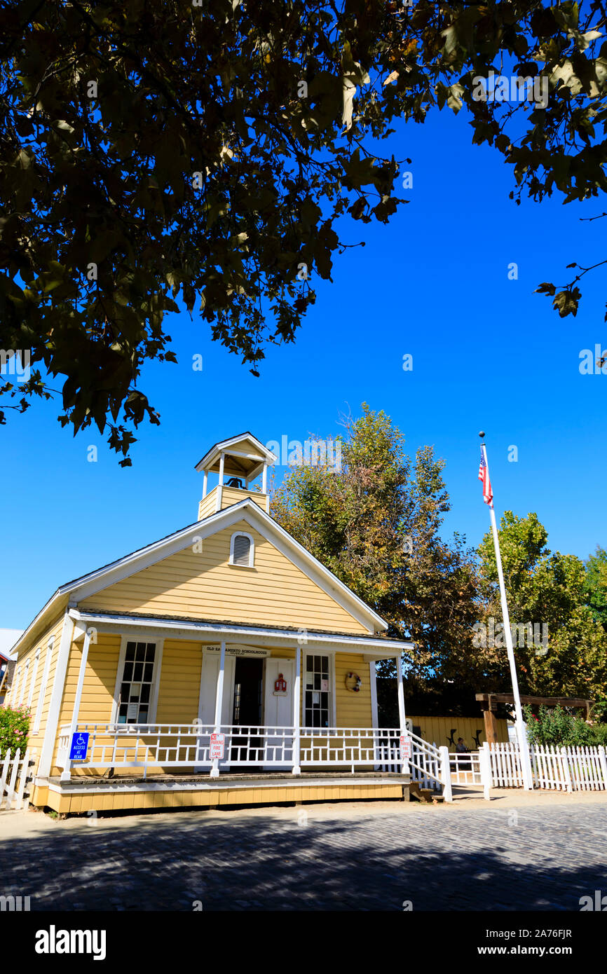 The old schoolhouse museum, Old Town, Sacramento, capitale de l'État de Californie, États-Unis d'Amérique. Banque D'Images