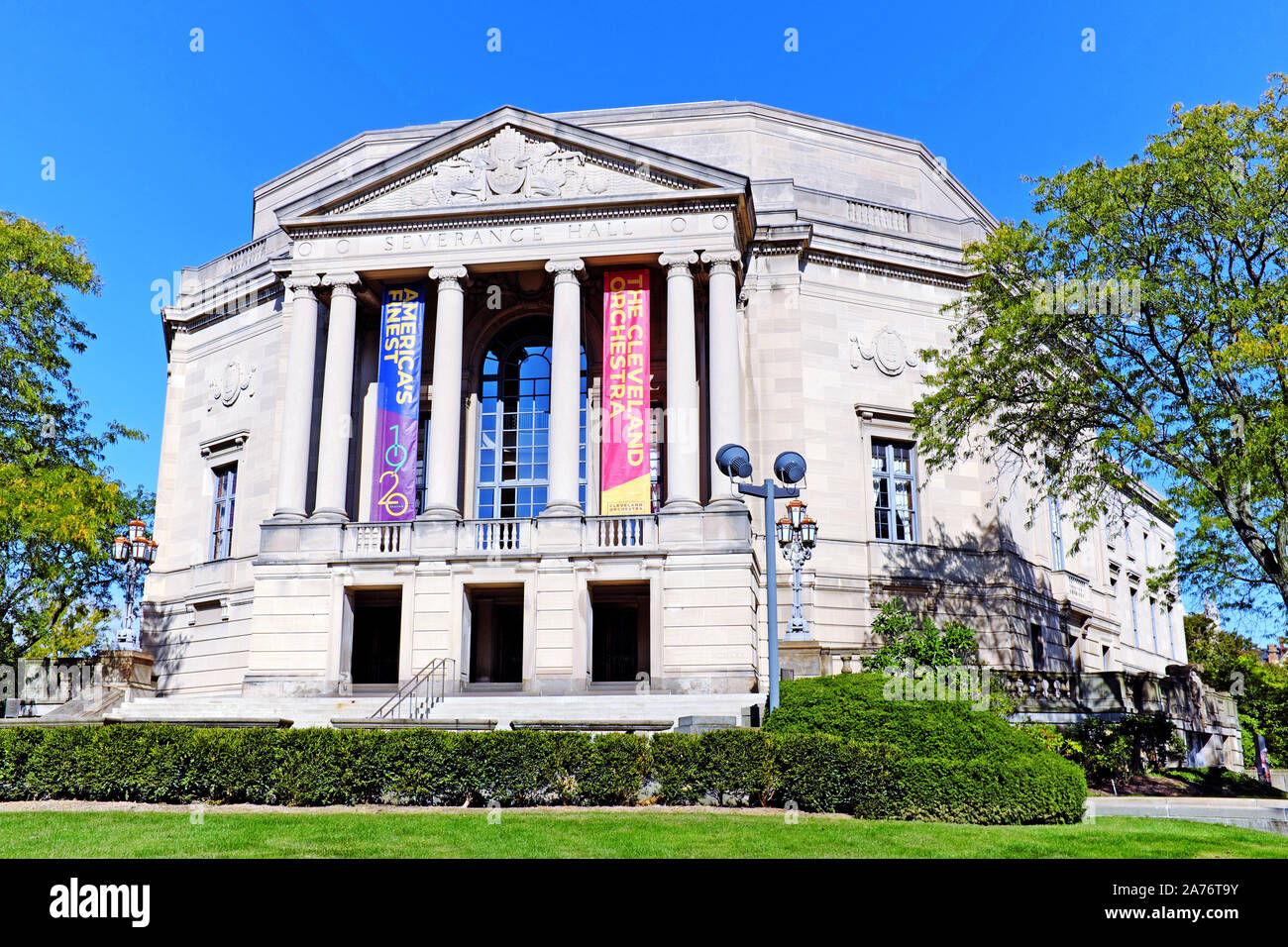 Le distingué Cleveland iconique Severance Hall a été ouvert en 1931 et est connu pour son Orchestre de Cleveland à Cleveland, Ohio, USA. Banque D'Images