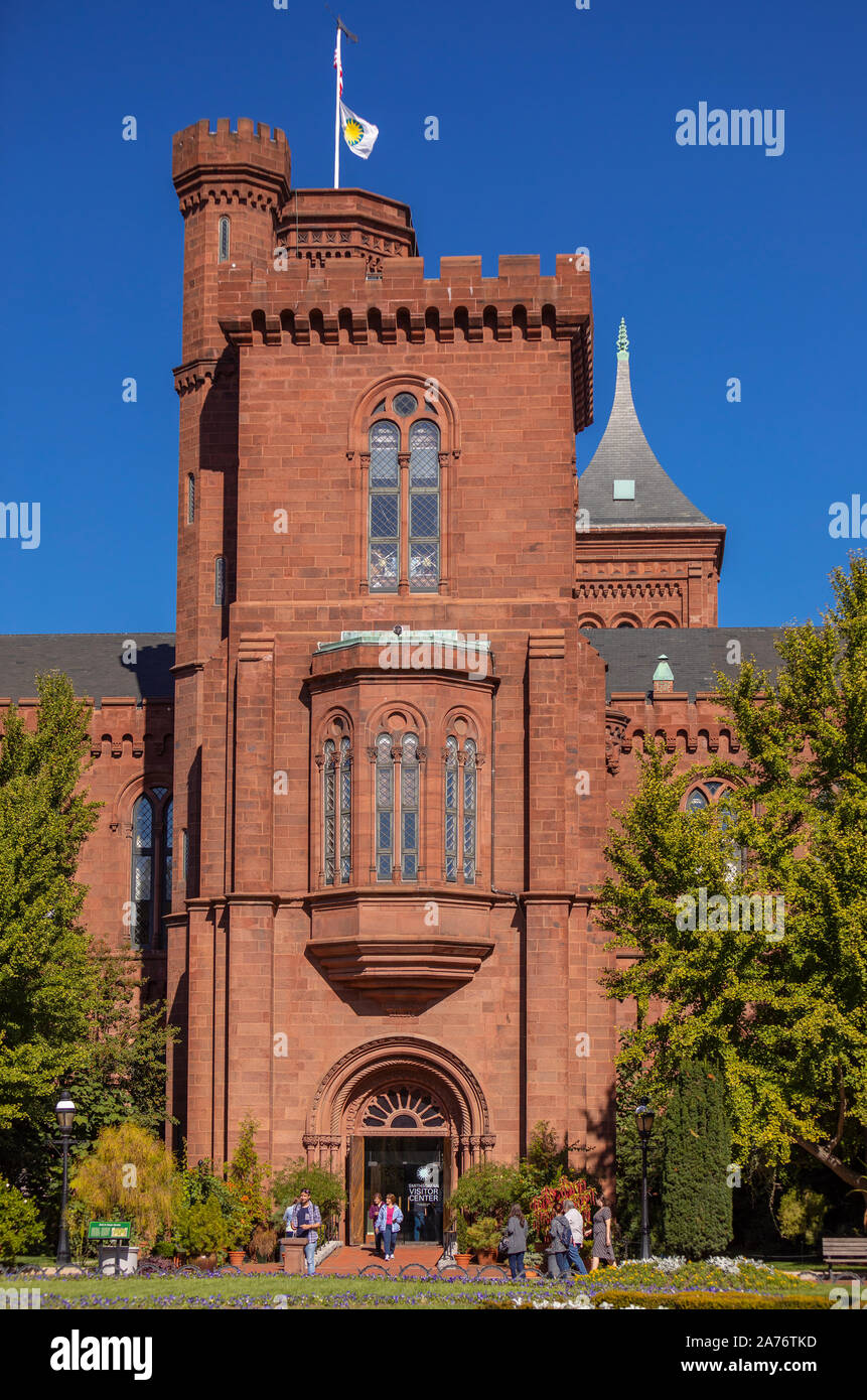 WASHINGTON, DC, USA - Smithsonian Institution Building, le château. Banque D'Images