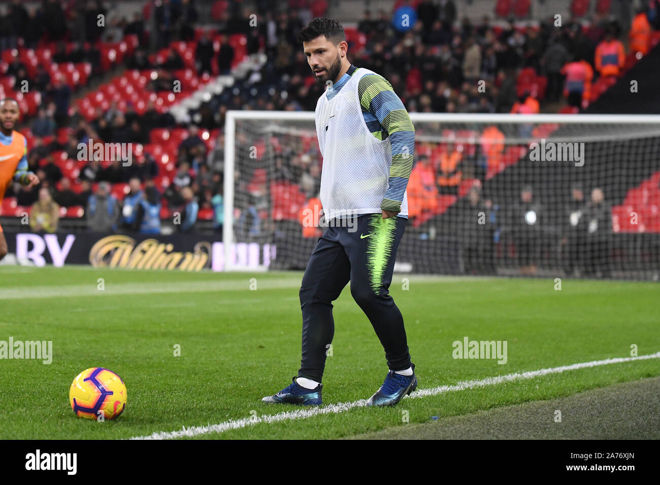 Londres, Angleterre - le 29 octobre 2018 : Sergio Aguero de ville en photo avant de l'English Premier League 2018/19 match entre Tottenham Hotspur et Manchester City au stade de Wembley. Banque D'Images