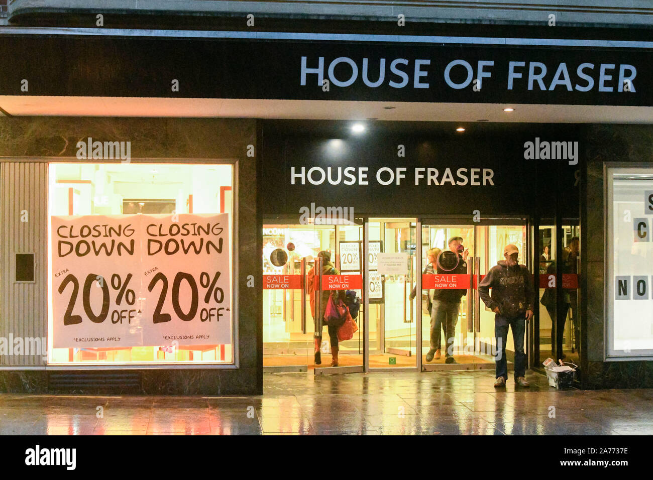 Devon, Royaume-Uni. 30 octobre 2019. Vue de la maison de Fraser magasin sur Hight Street à Exeter qui doit fermer ses portes le samedi 2 novembre. Crédit photo : Graham Hunt/Alamy Live News Banque D'Images