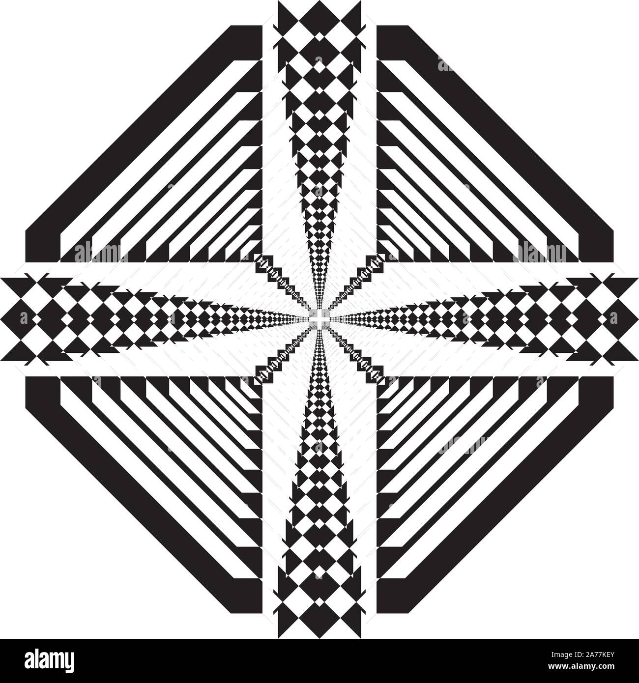Résumé du projet du pont de toit design arabesque noir sur fond transparent designer cut Illustration de Vecteur