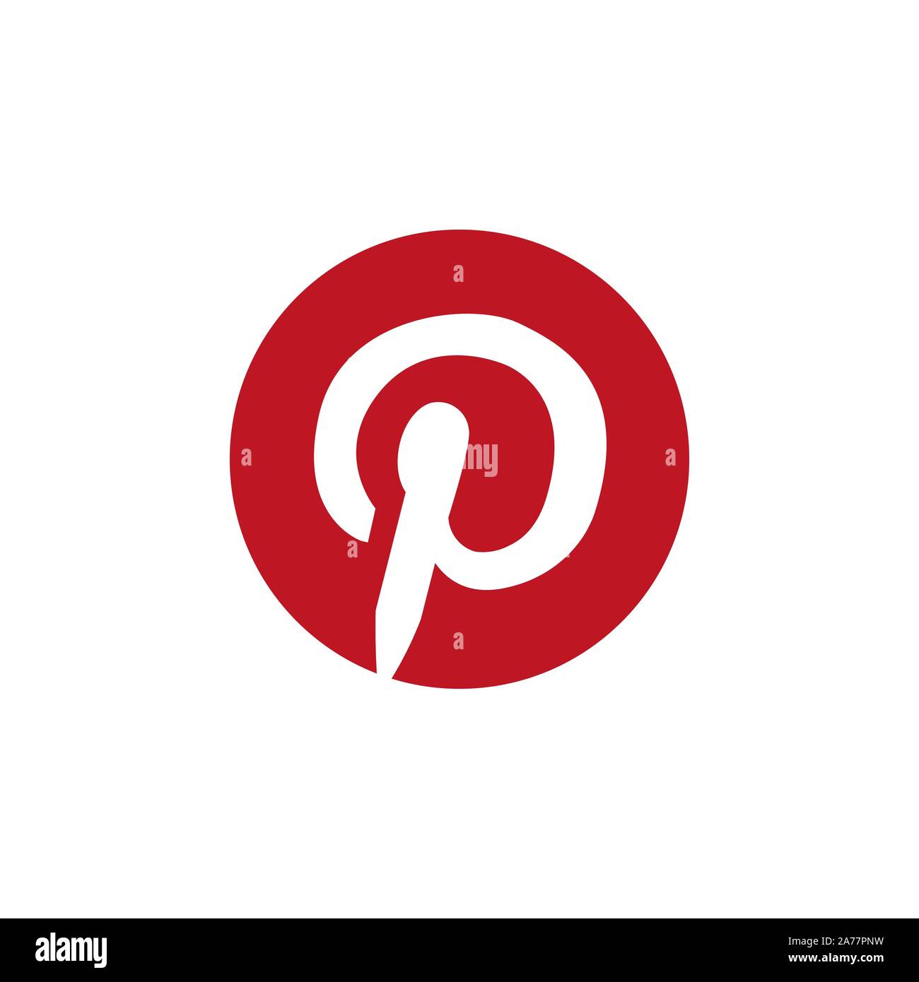 18, octobre 2019. Minsk, Belarus. Les réseaux sociaux Pinterest, icône. Vector illustration design plat, Illustration de Vecteur