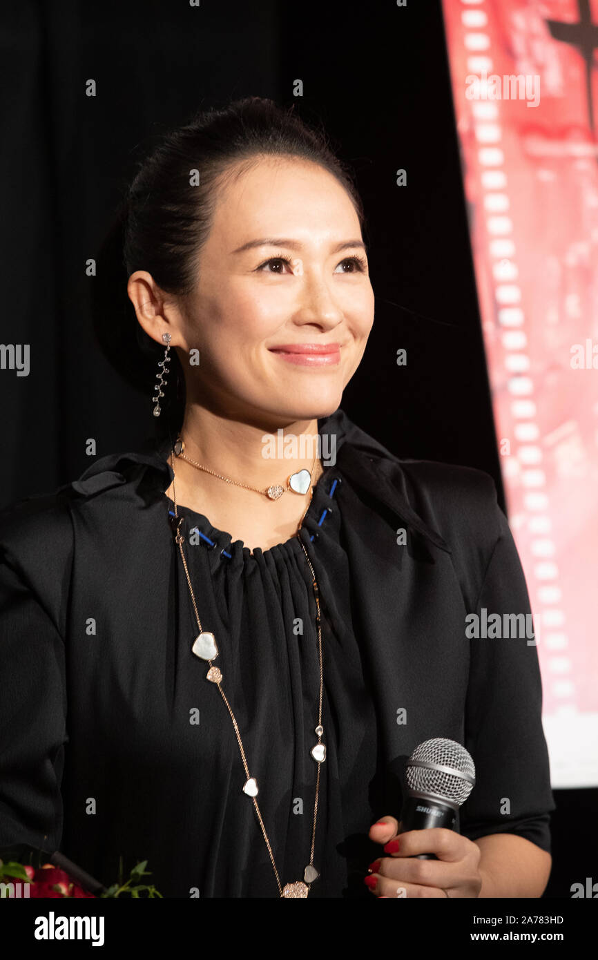 Tokyo, Japon. 29 Oct, 2019. L'actrice Zhang Ziyi assiste à une projection spéciale de "The Road Home" lors de la 32ème Festival du Film de Tokyo 2019. Credit : SOPA/Alamy Images Limited Live News Banque D'Images