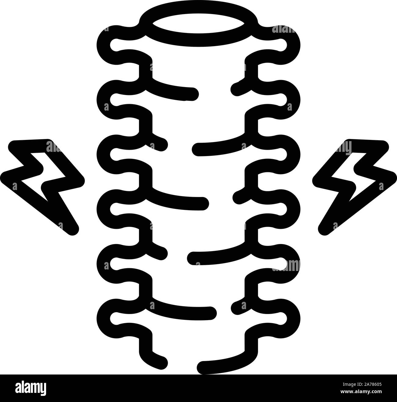 L'icône de la colonne vertébrale en bonne santé, style contour Illustration de Vecteur