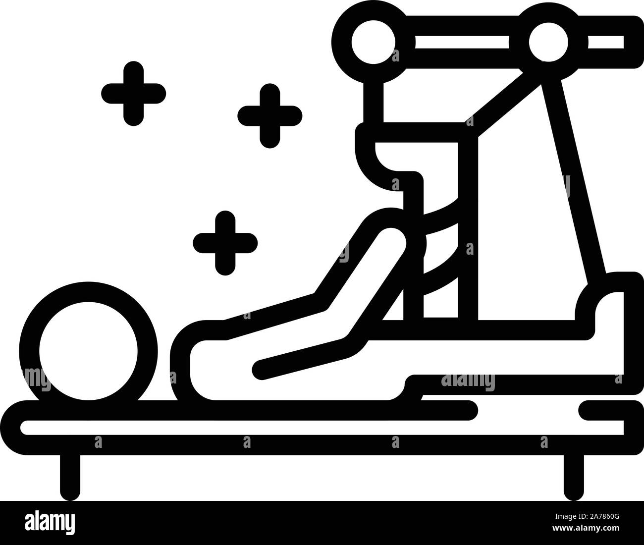 L'homme de plâtre, l'icône de l'hôpital jambe style du contour Illustration de Vecteur