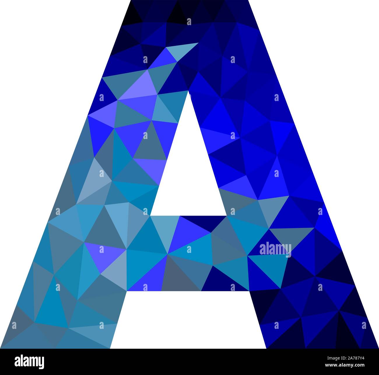 Une lettre bleue poly faible scénario. Lettre d'un design pour le logo de l'entreprise ou du produit Illustration de Vecteur
