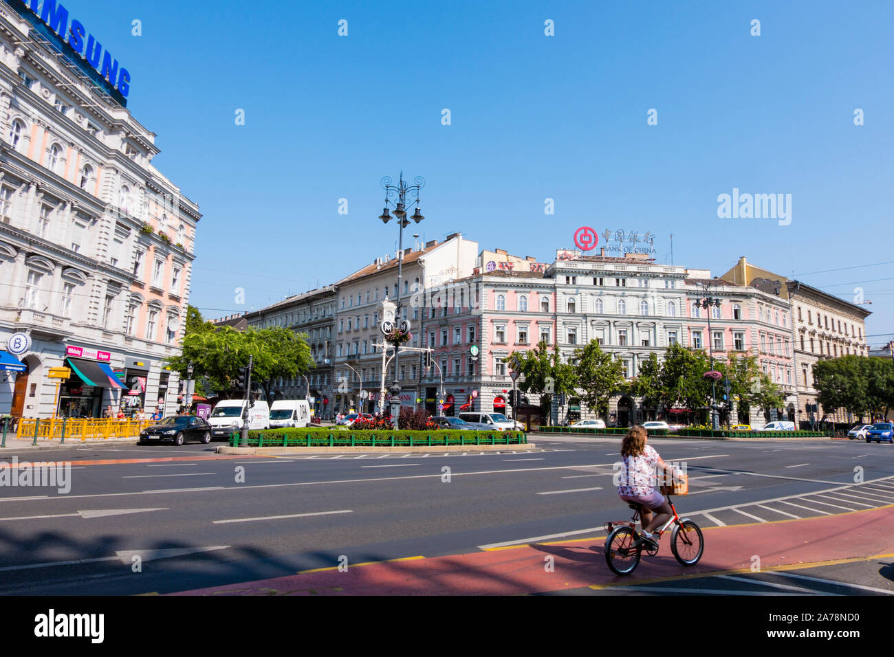 Andrassy utca, Oktogon, Budapest, Hongrie Banque D'Images