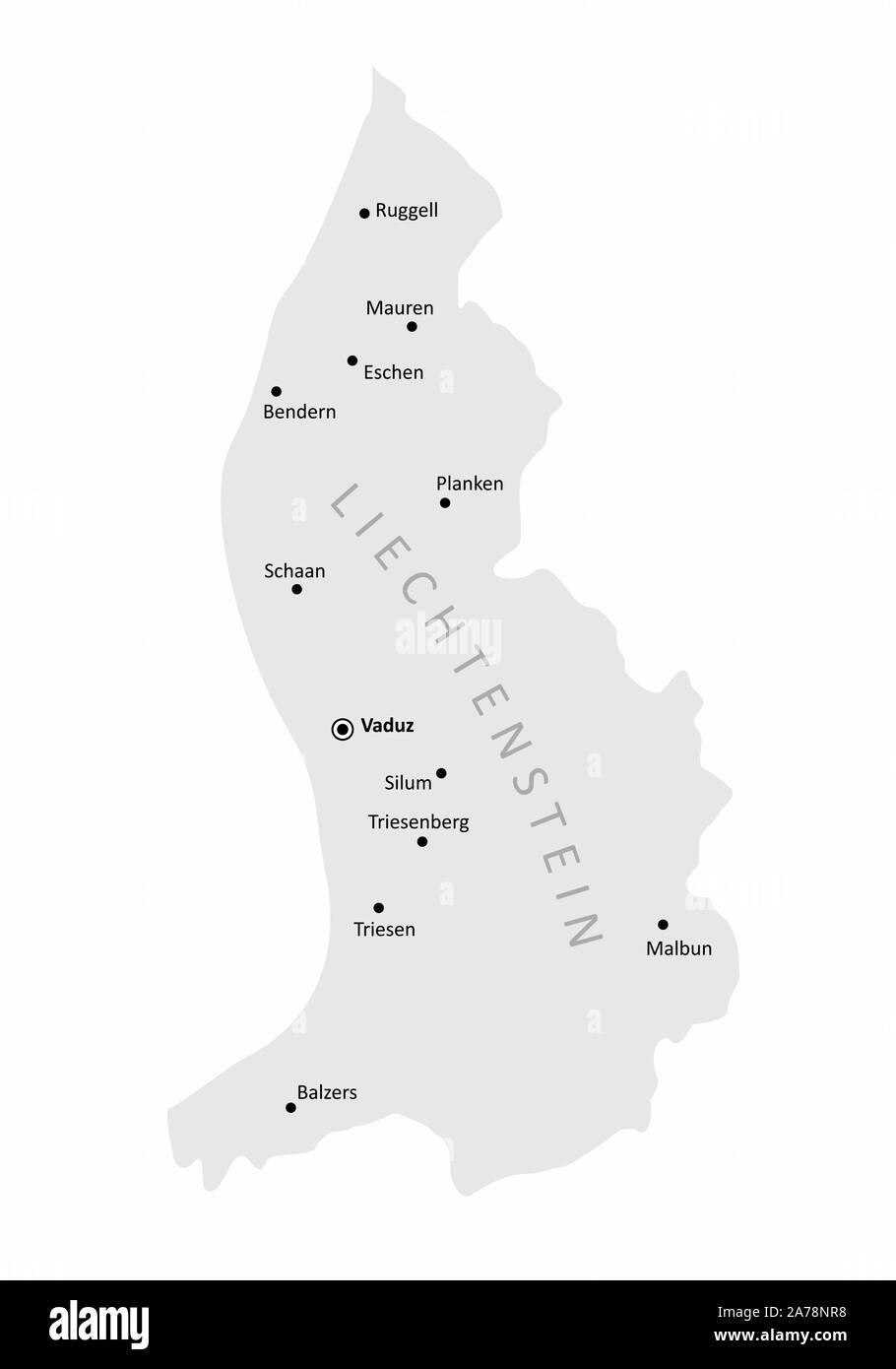 Liechtenstein carte isolée Illustration de Vecteur