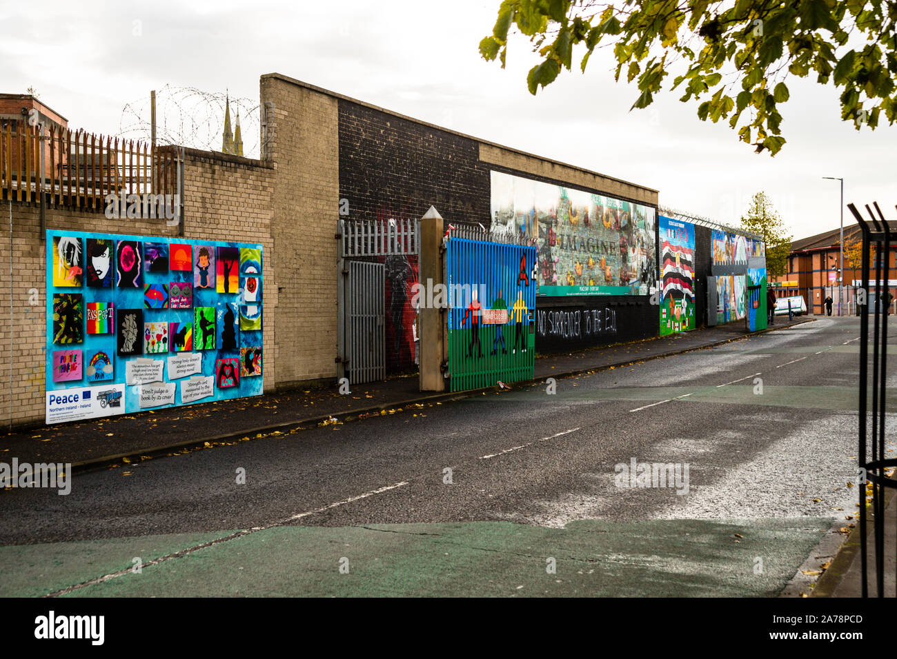 Peintures murales politiques à Belfast, Irlande du Nord, Royaume-Uni Banque D'Images