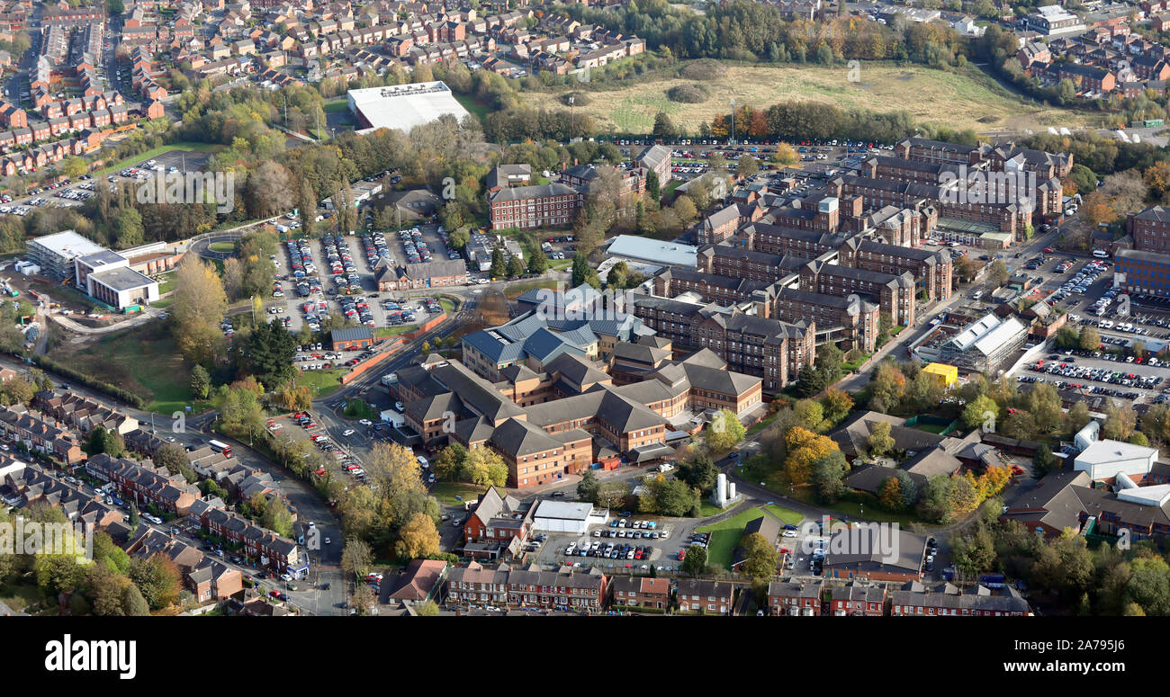 Vue aérienne de l'Hôpital général de Manchester Banque D'Images