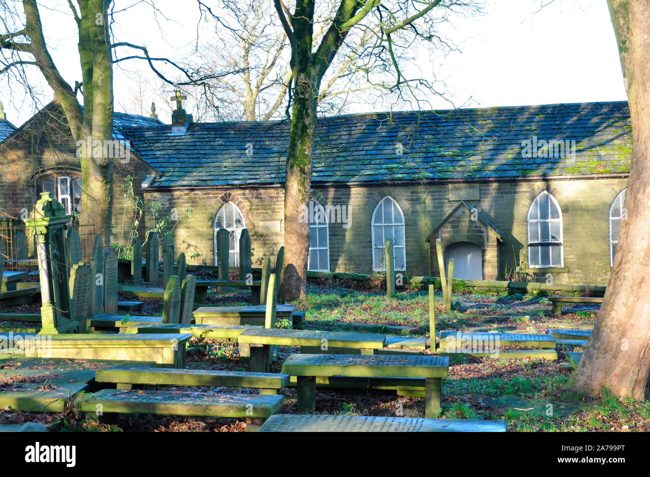 Old School House, Haworth, Bronte Country Banque D'Images