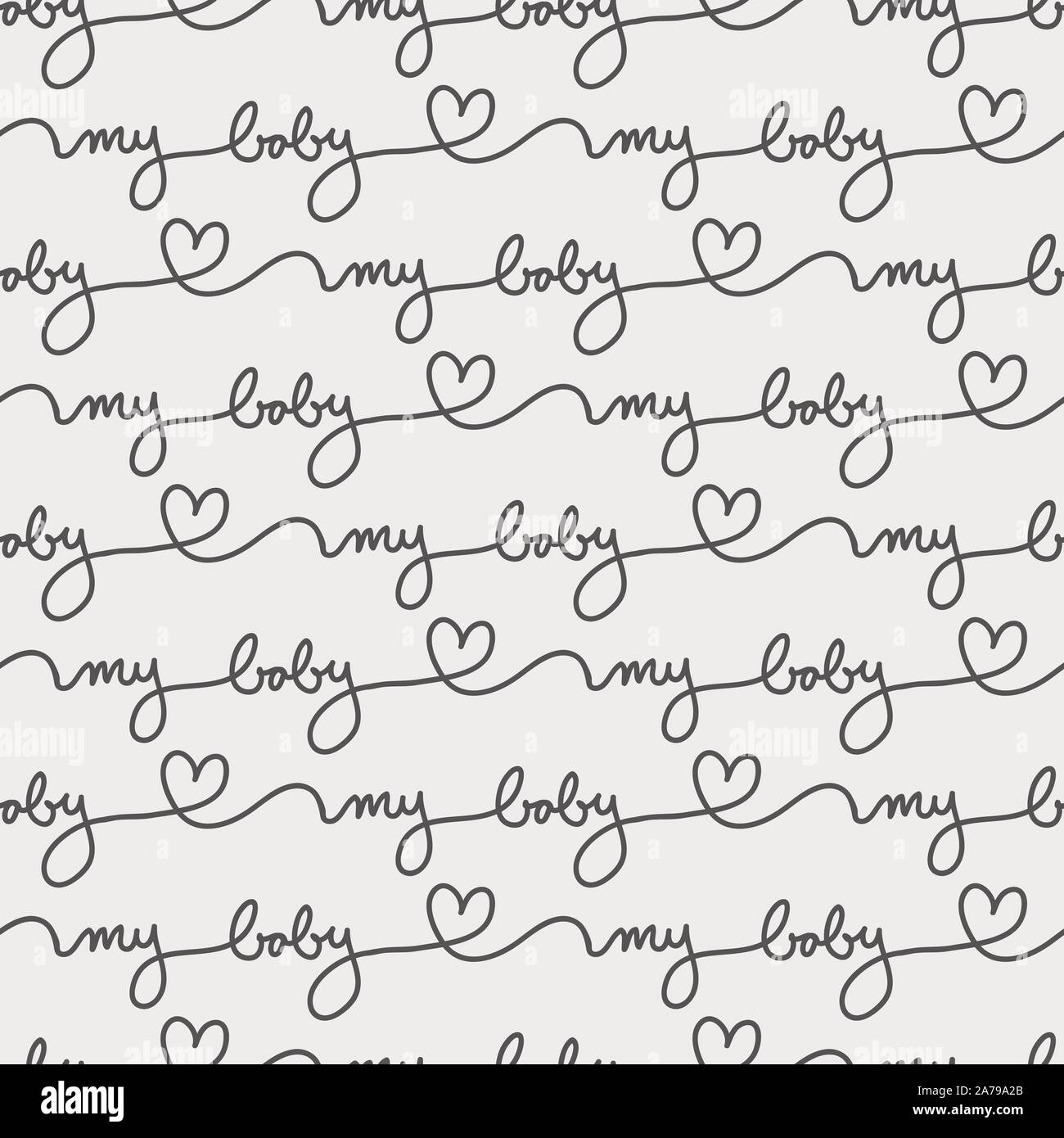 Gender Neutral Imprimer Bebe Minimaliste Lettrage A Main Bandes Continue Avec Le Texte De Mon Bebe Image Vectorielle Stock Alamy