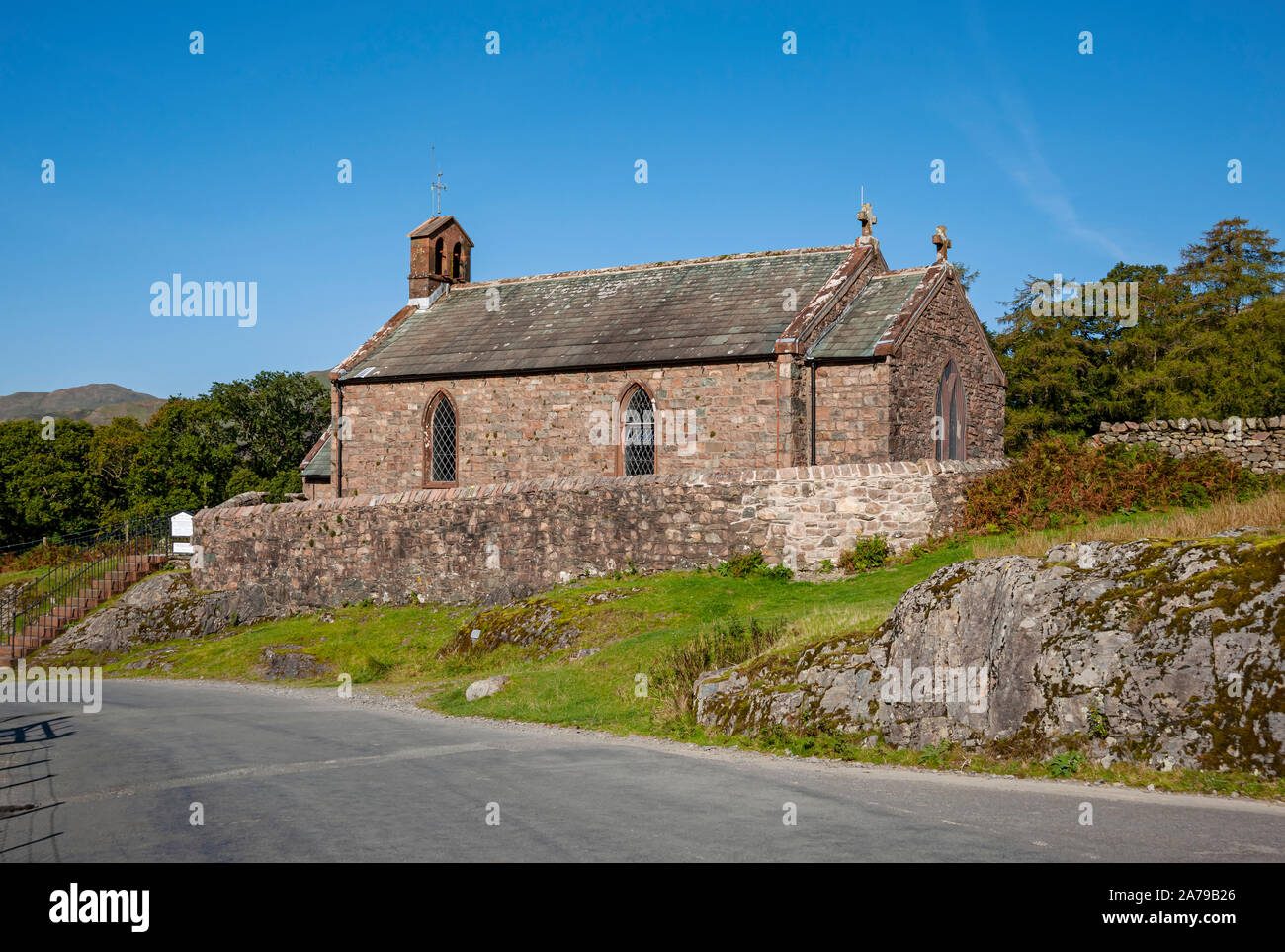 St James Church Buttermere village en été Lake District National Park Cumbria Angleterre Royaume-Uni Grande-Bretagne Banque D'Images