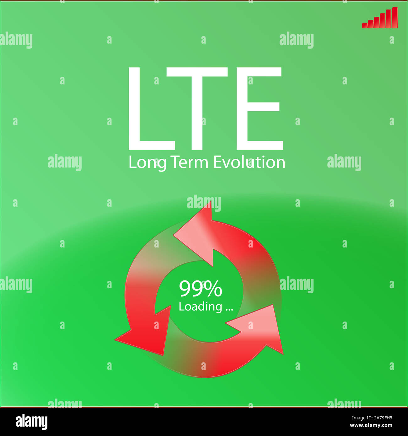 Concept LTE avec symbole de charge Banque D'Images