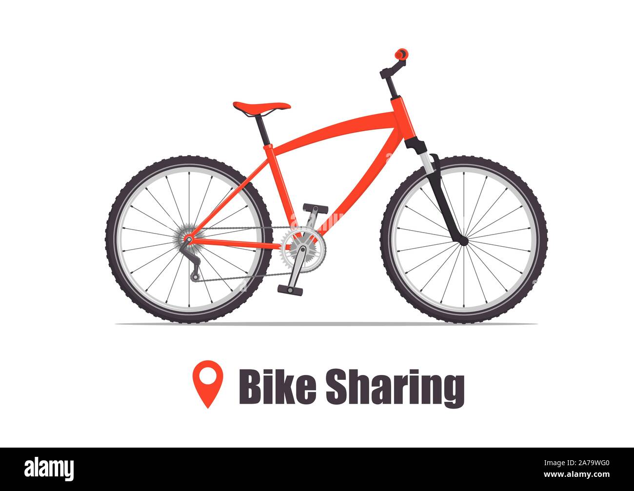 Ville moderne ou la montagne location de vélos service. Location sport multi-vitesse pour les adultes. Concept de partage de vélos, vector illustration Illustration de Vecteur