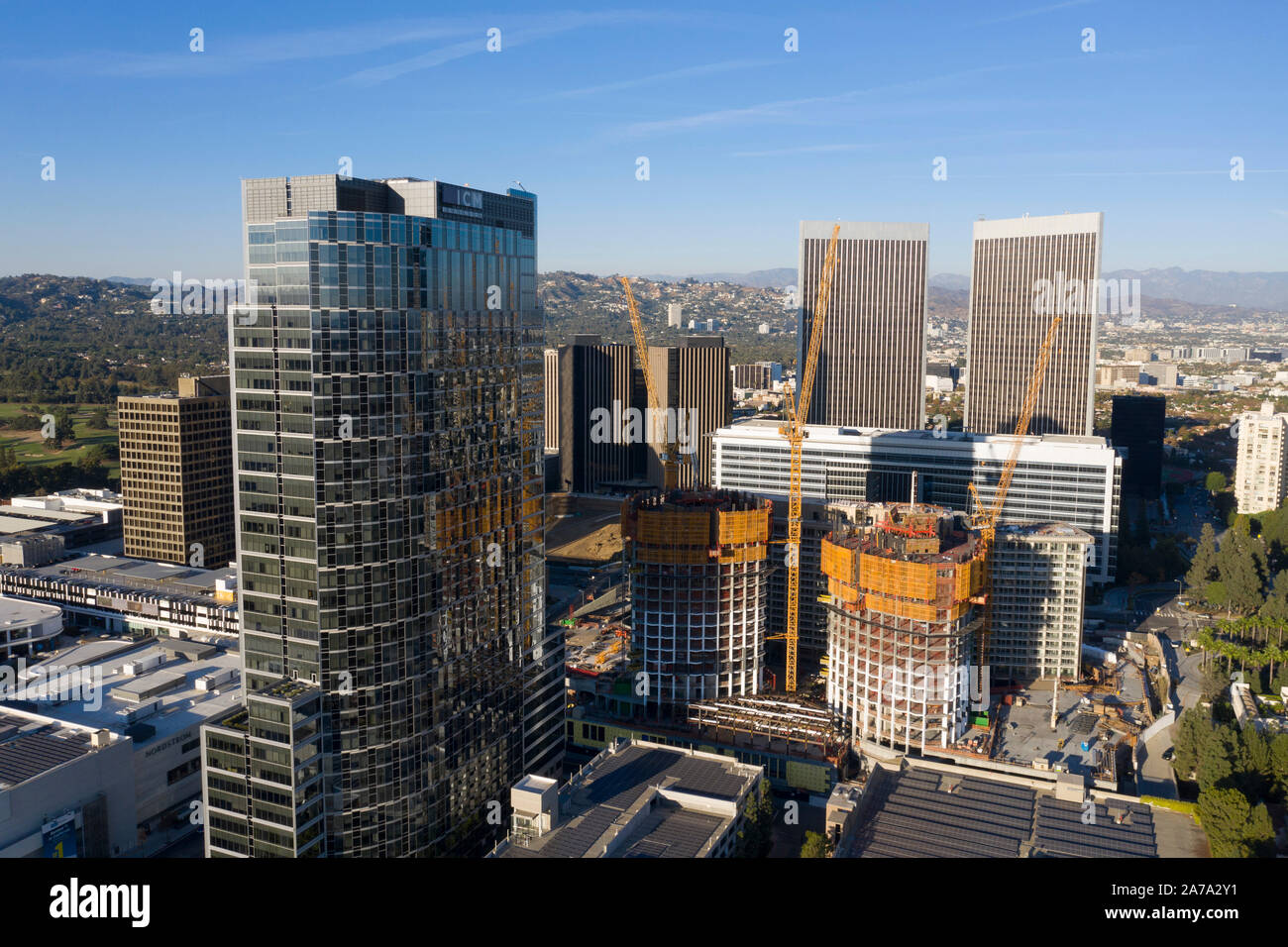 Vues aériennes de Century City, Californie Banque D'Images