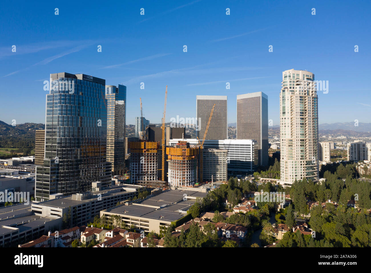 Vues aériennes de Century City, Californie Banque D'Images