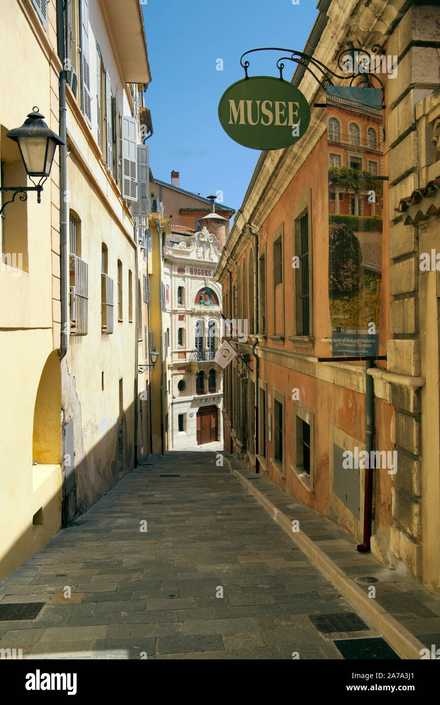 Ruelle étroite à côté de Grasse musée Provence France Banque D'Images
