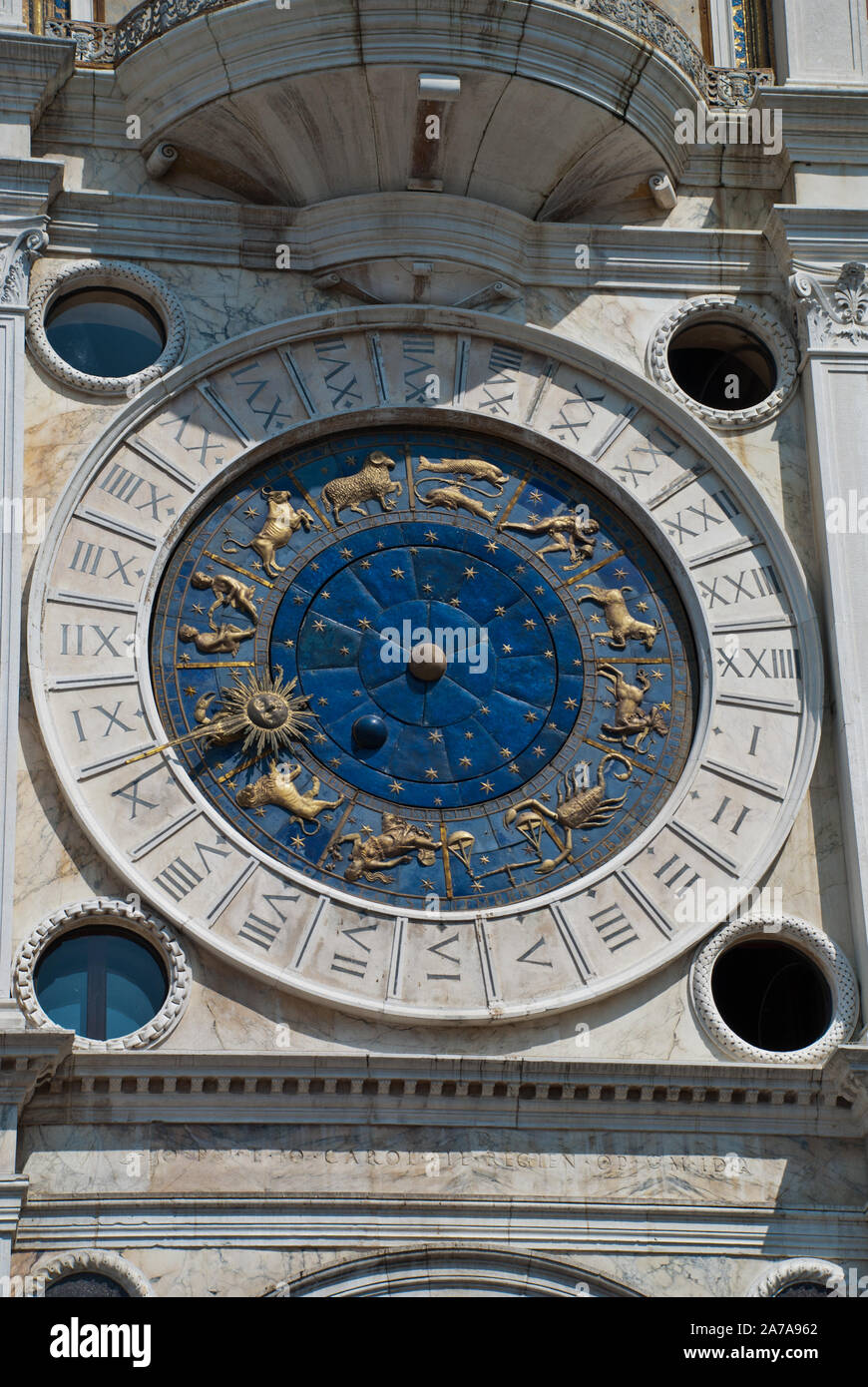 Venise, Italie : Détail de la tour de l'horloge, la place Saint Marc (Torre  dell'Orologio Photo Stock - Alamy