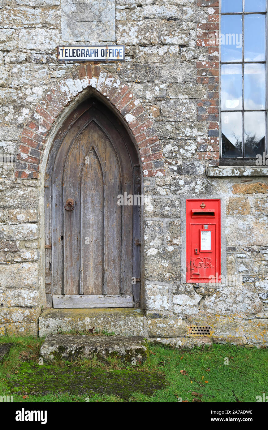 Ancien bureau de télégraphe, dans le village de Belstone, près de Okehampton, Devon, UK Banque D'Images