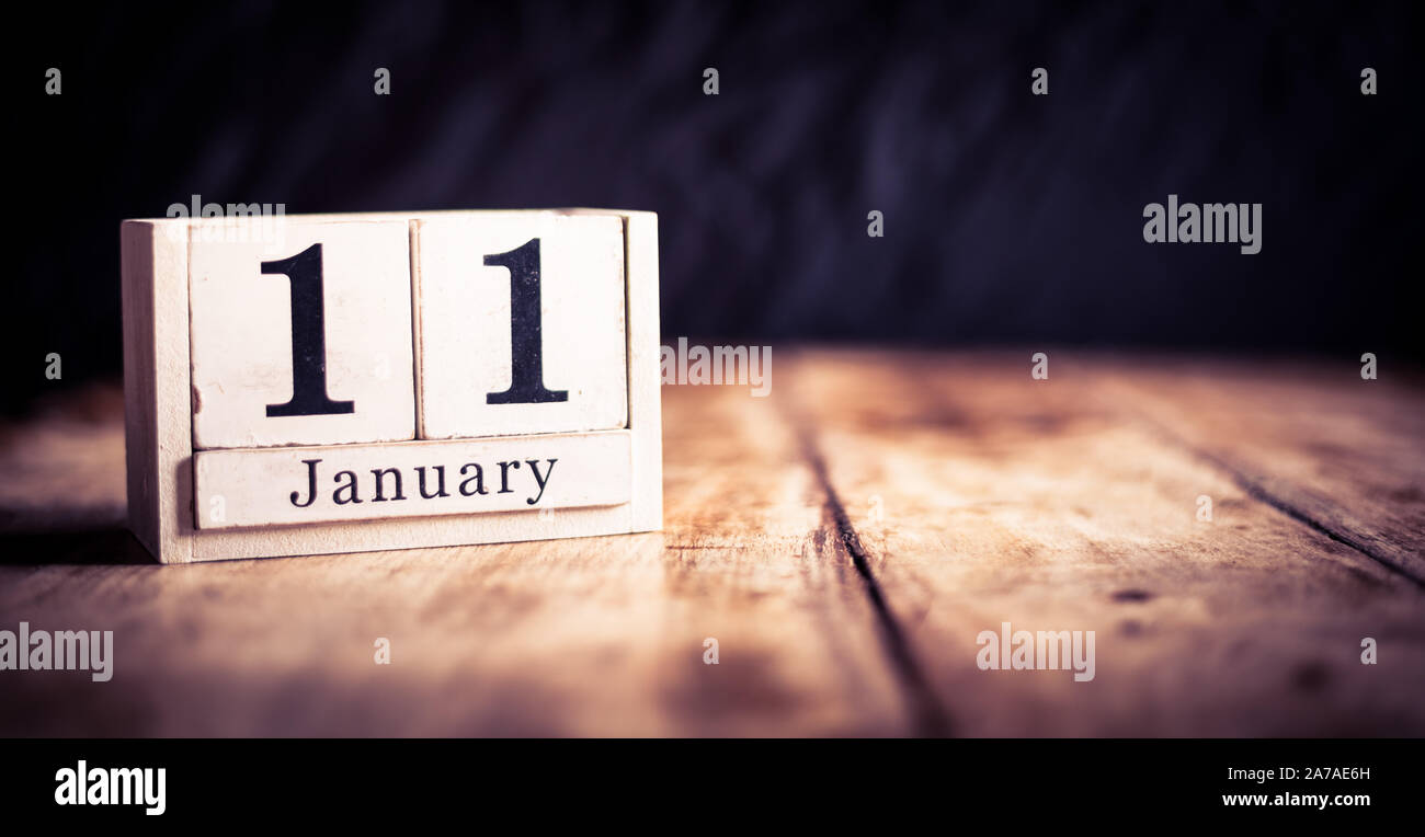 11 janvier, 11 janvier, 11 Janvier, mois du calendrier - date ou anniversaire ou anniversaire Photo Stock - Alamy
