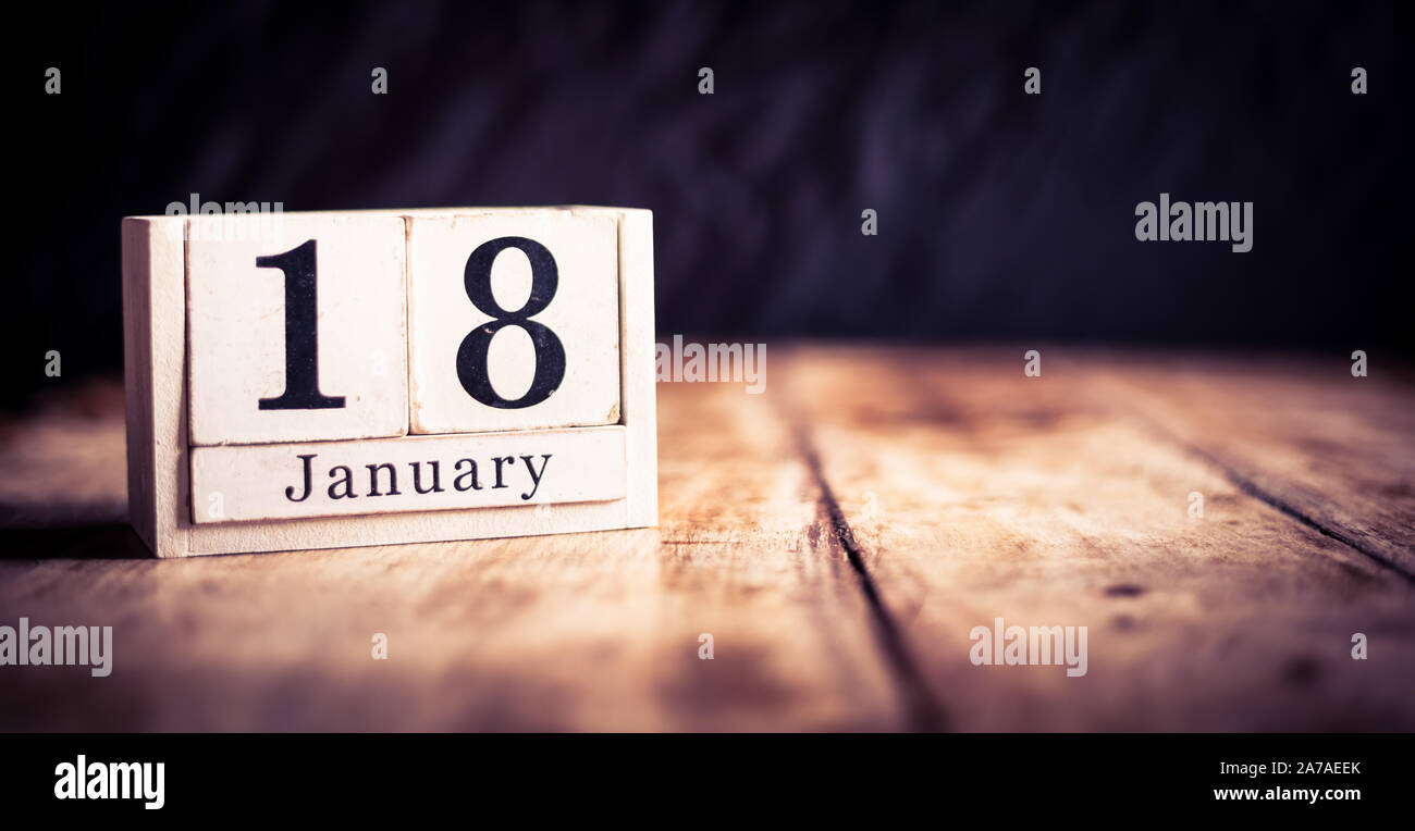 18 janvier, 18 janvier, dix-huitième de janvier, mois du calendrier - date ou anniversaire ou anniversaire Photo Stock - Alamy