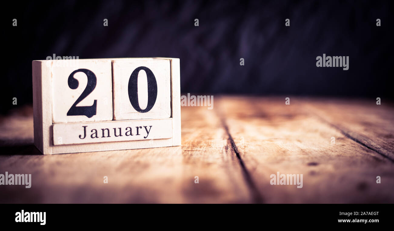 20 janvier, 20 janvier, 20 de janvier, mois du calendrier - date anniversaire ou d'anniversaire ou Photo Stock - Alamy