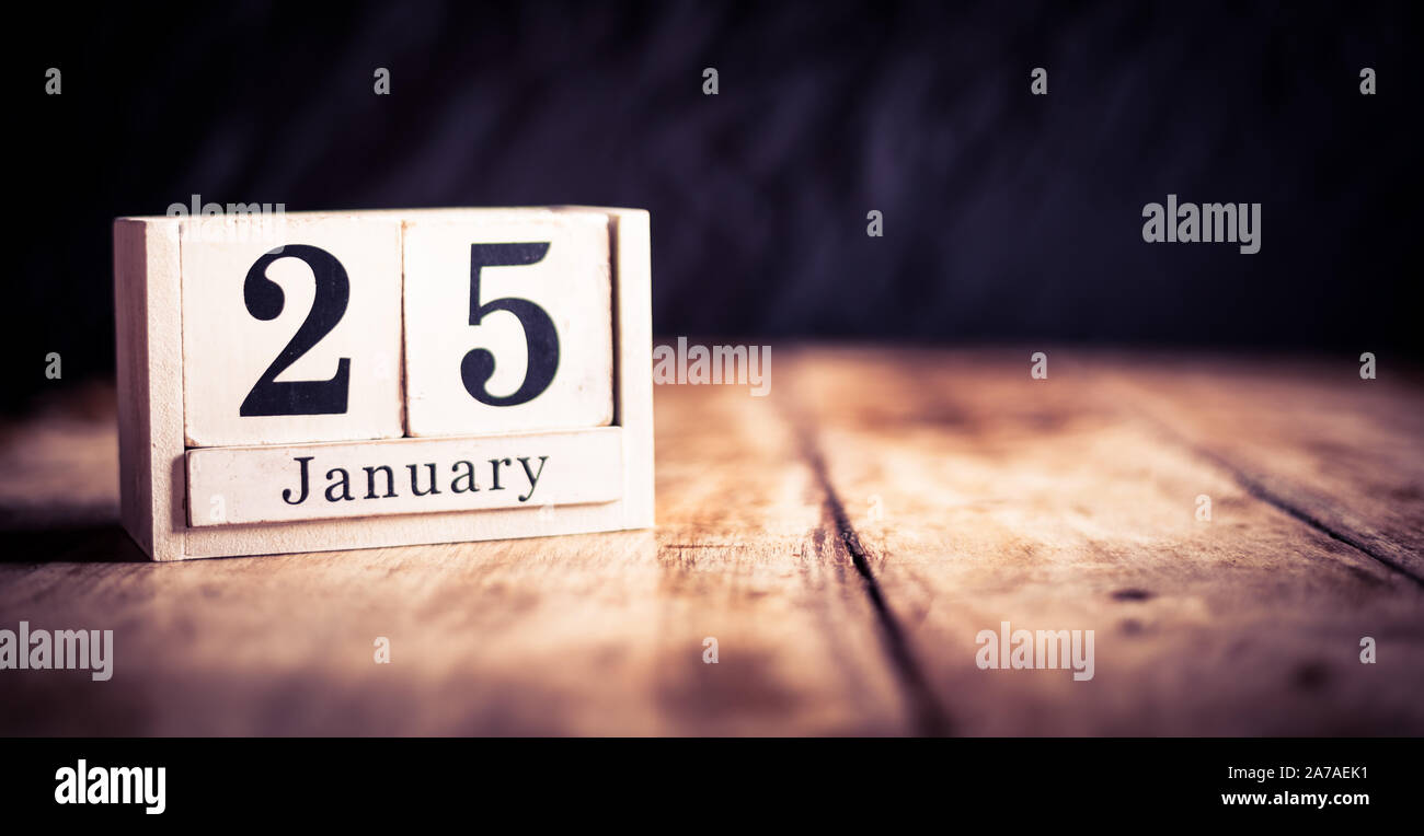 25 janvier, 25 janvier, Vingt cinquième de janvier, mois du calendrier -  date anniversaire ou d'anniversaire ou Photo Stock - Alamy
