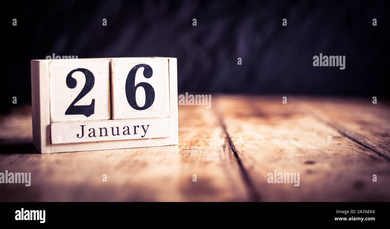 26 janvier, 26 janvier, vingt sixième de janvier, mois du calendrier - date anniversaire ou d'anniversaire ou Photo Stock - Alamy