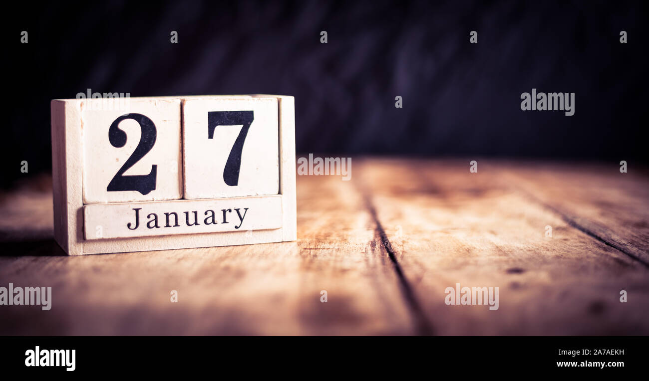 Le 27 janvier, 27 janvier, vingt septième de janvier, mois du calendrier -  date anniversaire ou d'anniversaire ou Photo Stock - Alamy