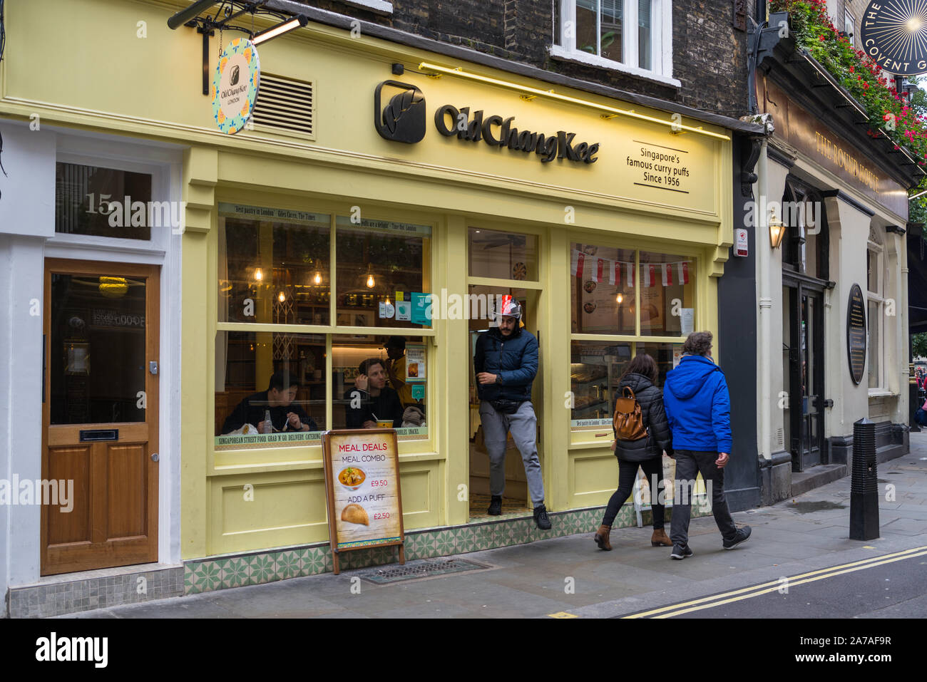 Vieux Chang Kee Covent Garden restaurant Singapour en ligne, Covent Garden, London, England, UK Banque D'Images